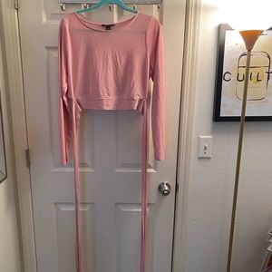 Long sleeve crop top with wraps